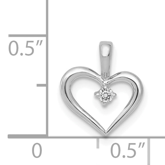 14k White Gold AA .02ct. Diamond Heart Pendant Secondary image