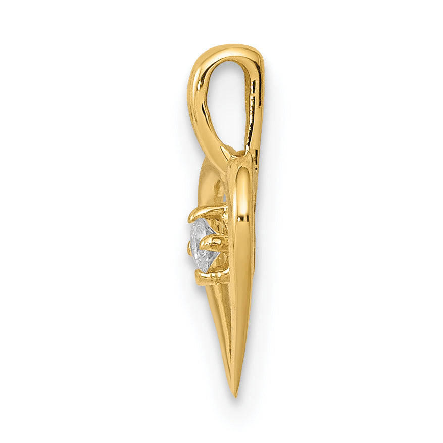 14k AA .02ct. Diamond Heart Pendant Secondary image