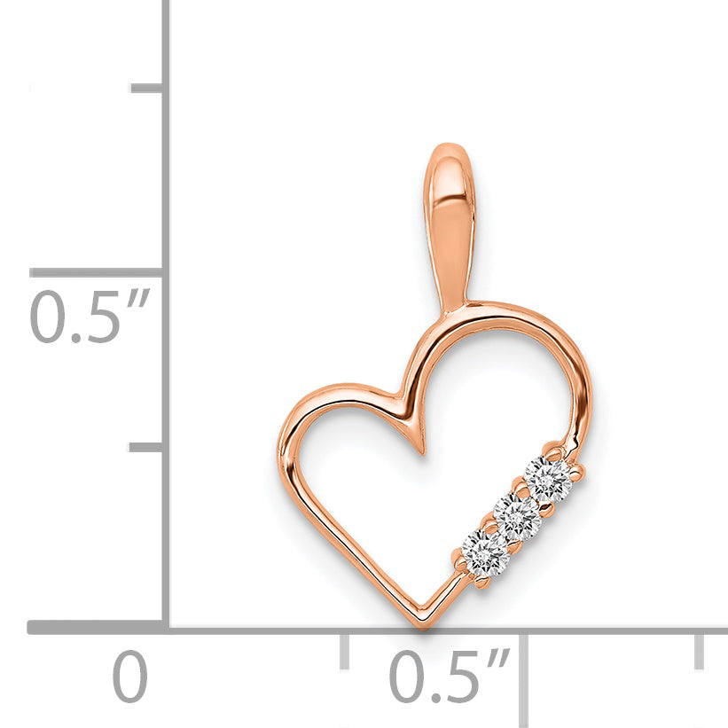 14k Rose Gold AA 1/20ct. Diamond Heart Pendant Secondary image