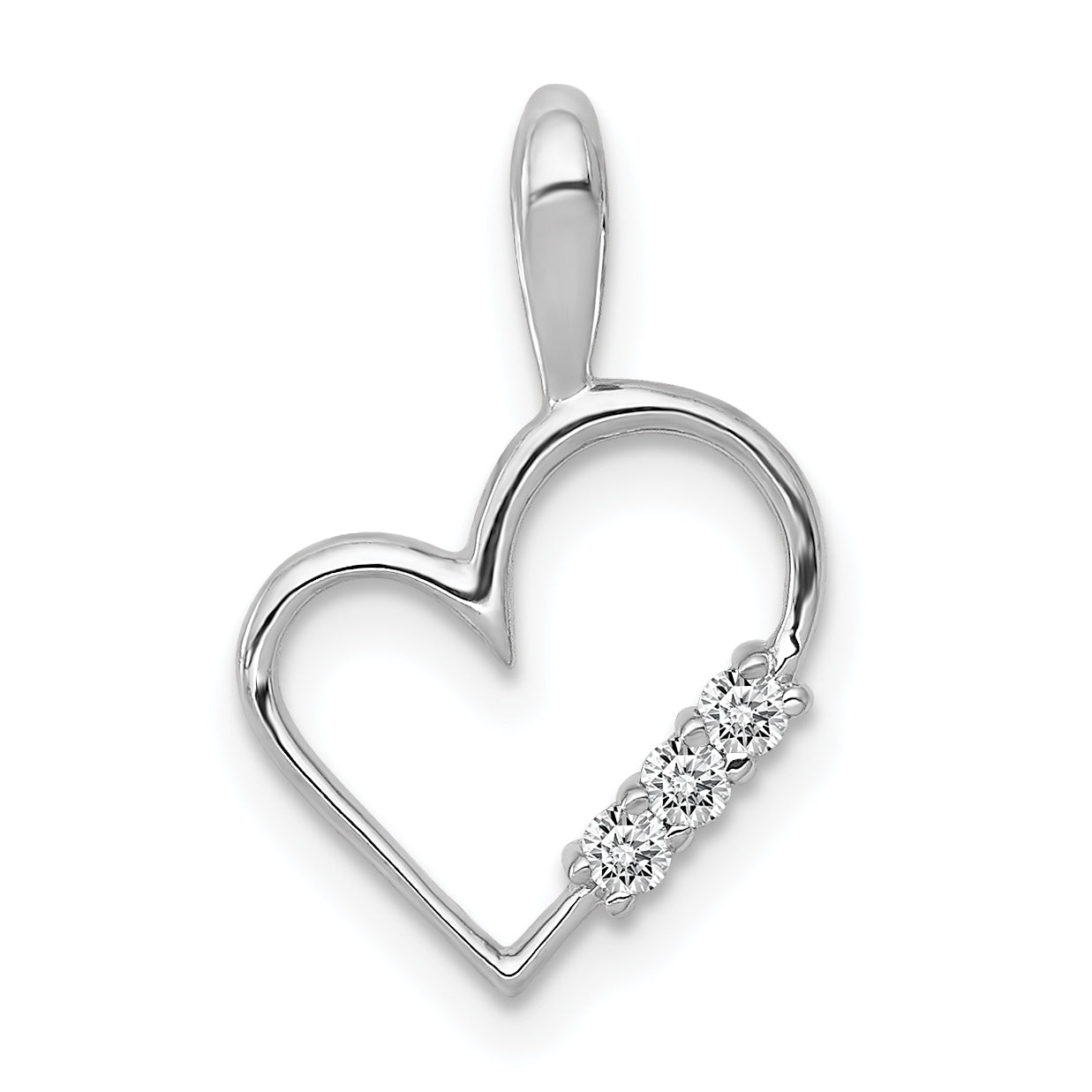 14k White Gold AA 1/20ct. Diamond Heart Pendant Main image