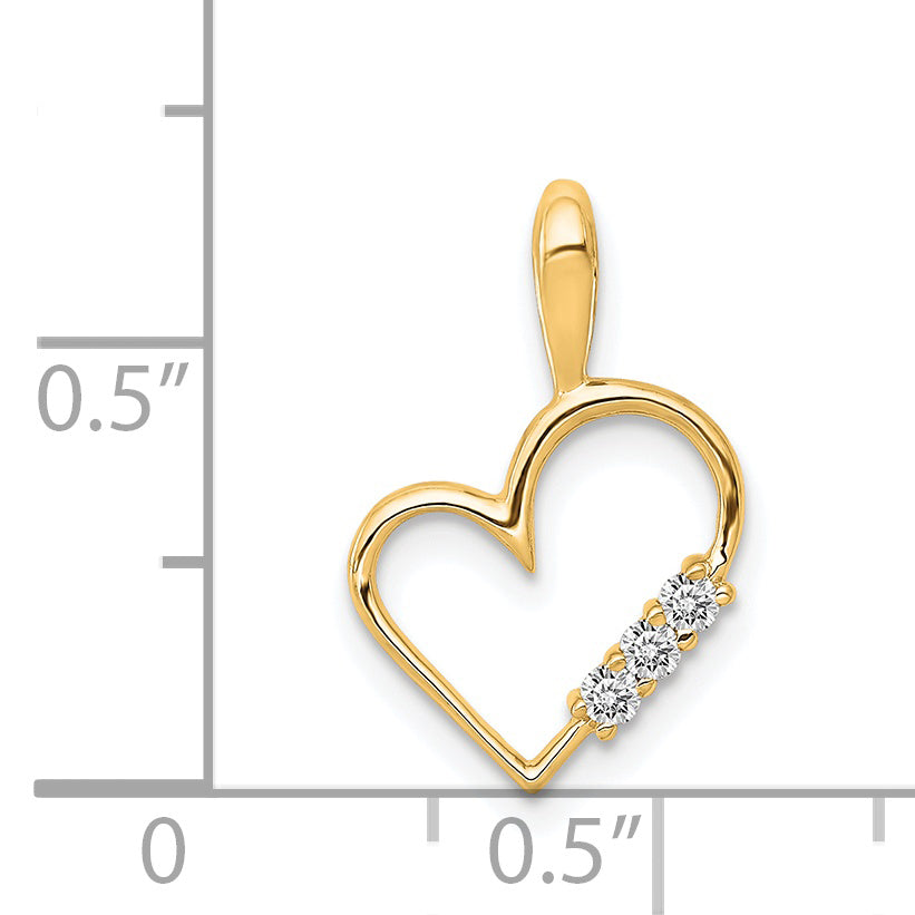 14k AA 1/20ct. Diamond Heart Pendant Secondary image