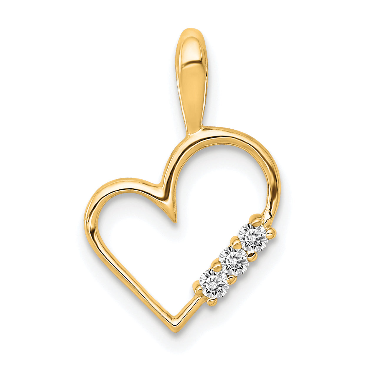 14k AA 1/20ct. Diamond Heart Pendant Main image