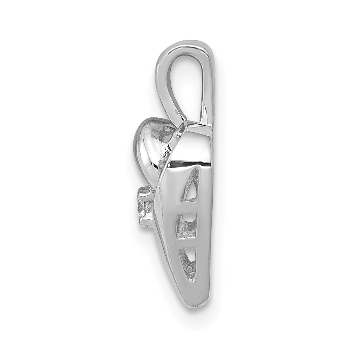 14k White Gold AA .02ct. Diamond Heart Pendant Secondary image