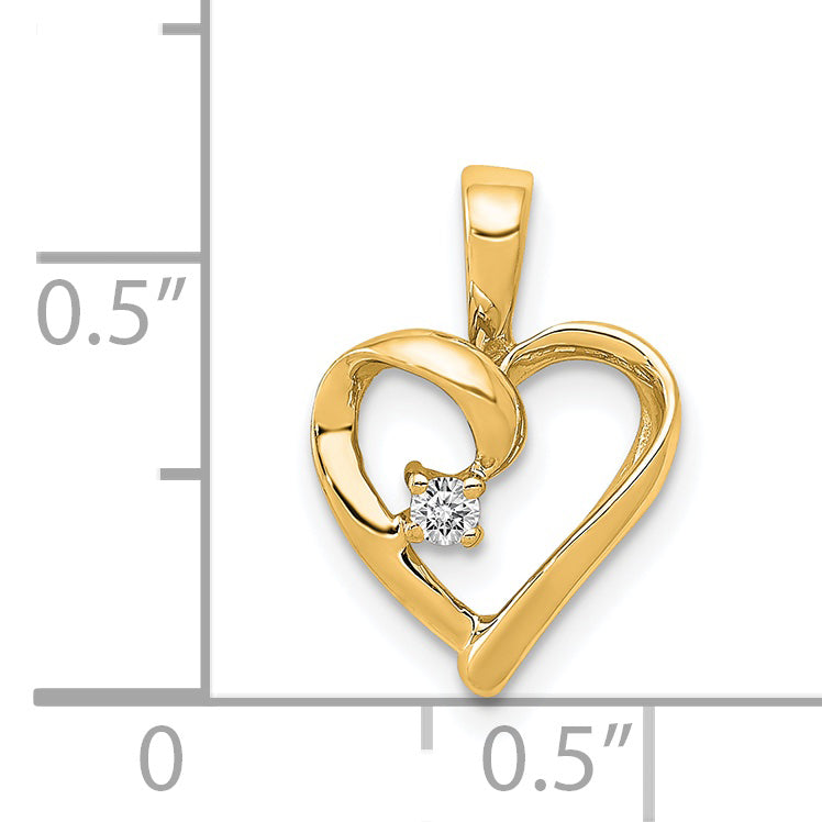 14k AA .02ct. Diamond Heart Pendant Secondary image