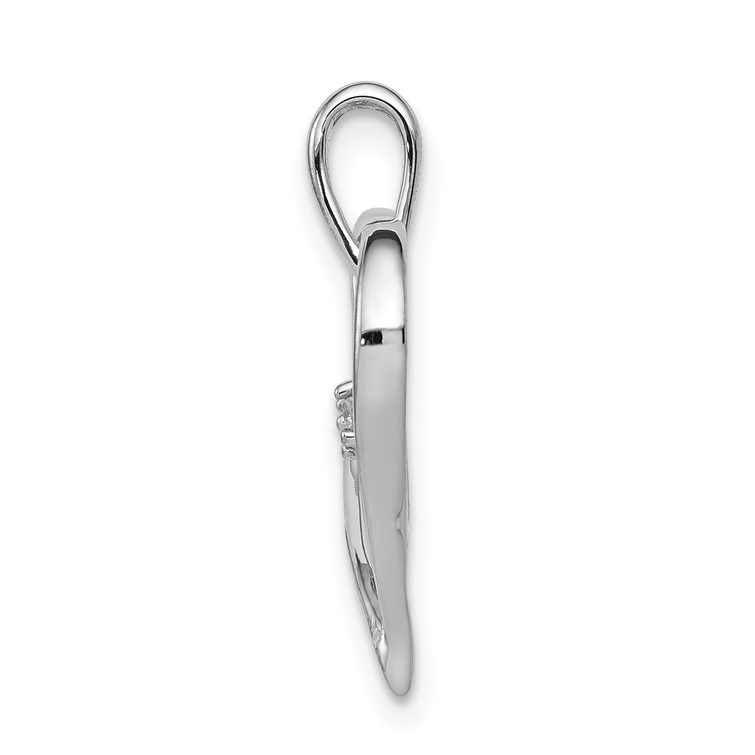 14k White Gold AA .02ct. Diamond Heart Pendant Secondary image