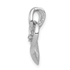 14k White Gold AA Diamond Fancy Heart Pendant