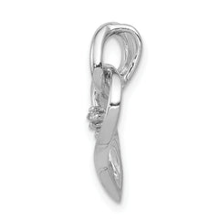 14k White Gold AA Diamond Fancy Heart Pendant