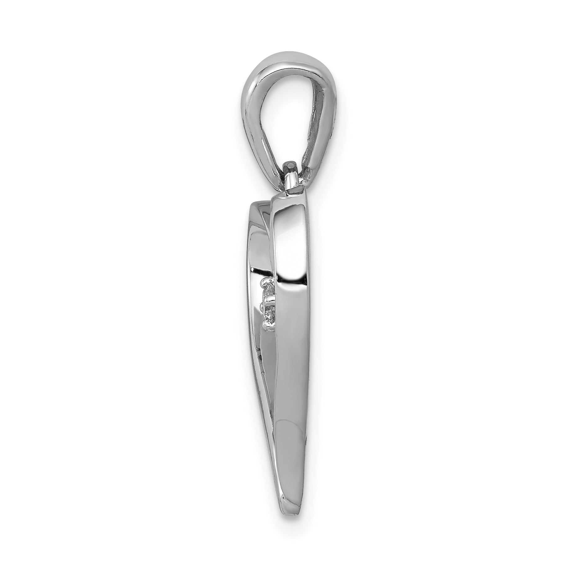 14K White Gold 1/20ct. Diamond Heart Pendant Secondary image