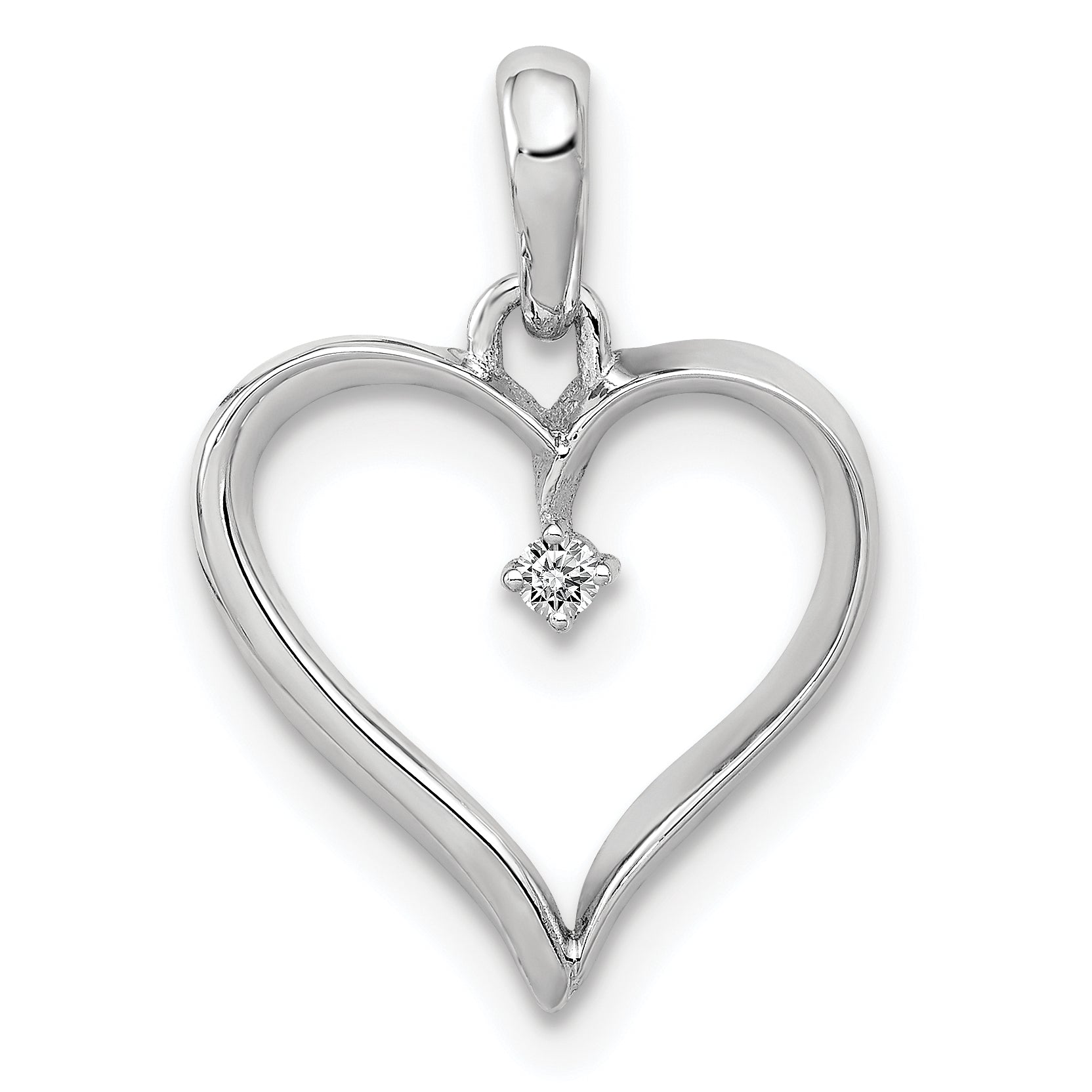 14K White Gold 1/20ct. Diamond Heart Pendant Main image