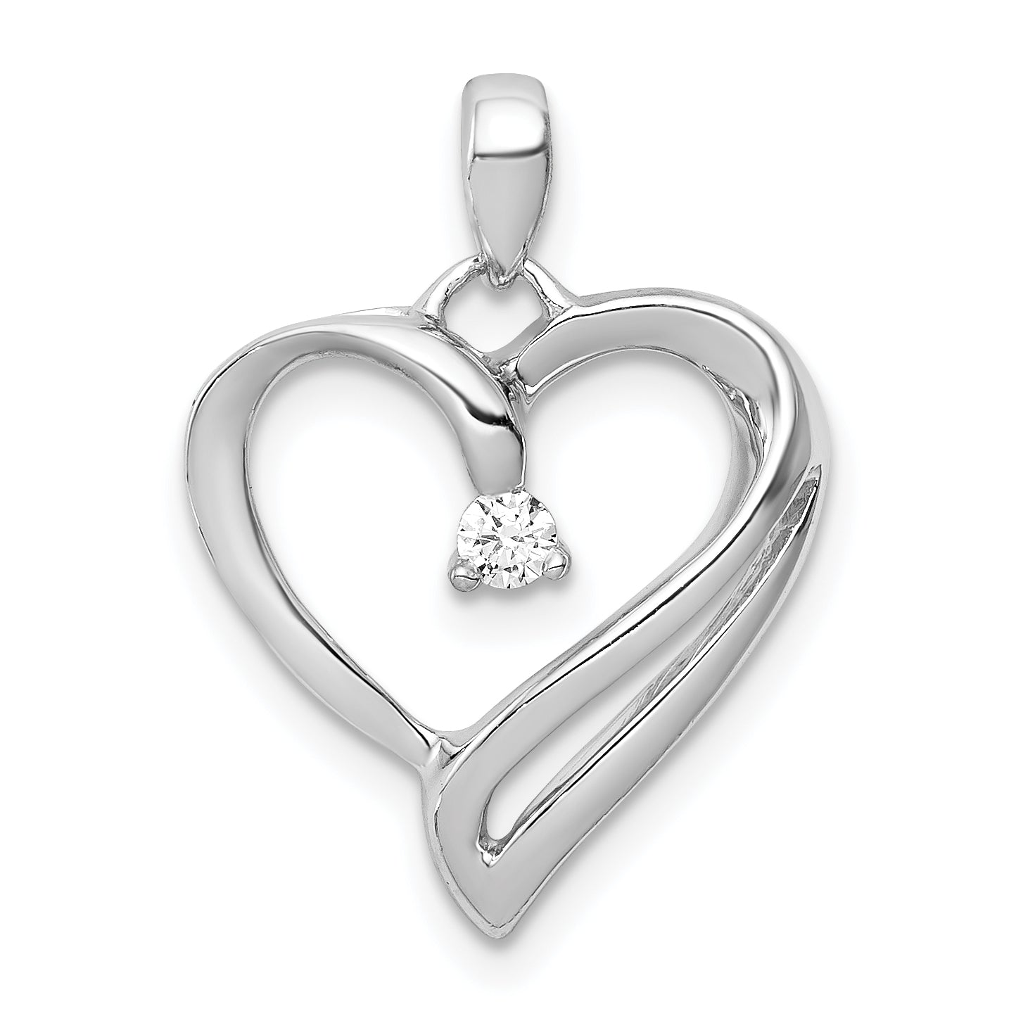 14k White Gold 1/15ct. Diamond Heart Pendant Main image