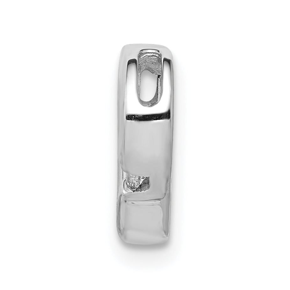 14k White Gold .01ct. Diamond Heart Chain Slide Secondary image