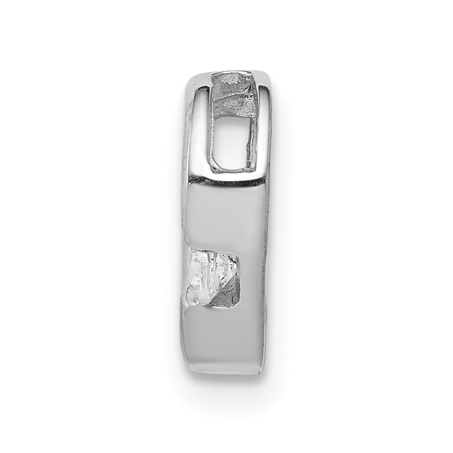 14k White Gold 1/20ct. Diamond Heart Chain Slide