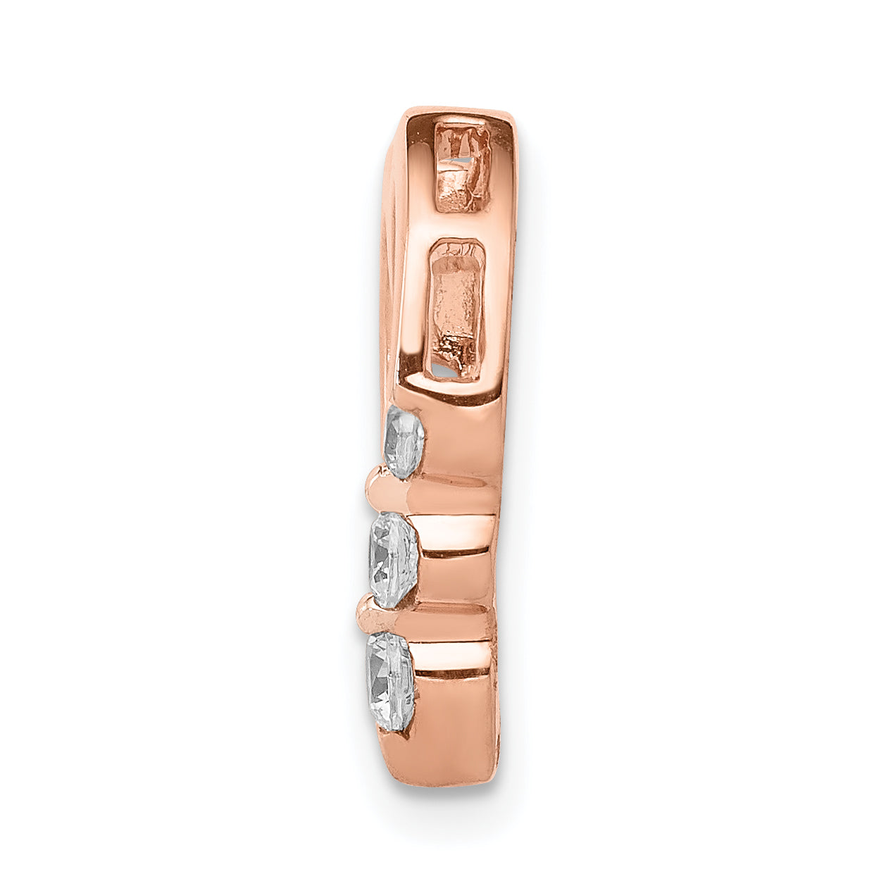 14k Rose Gold 1/6ct. Diamond Heart Chain Slide Secondary image