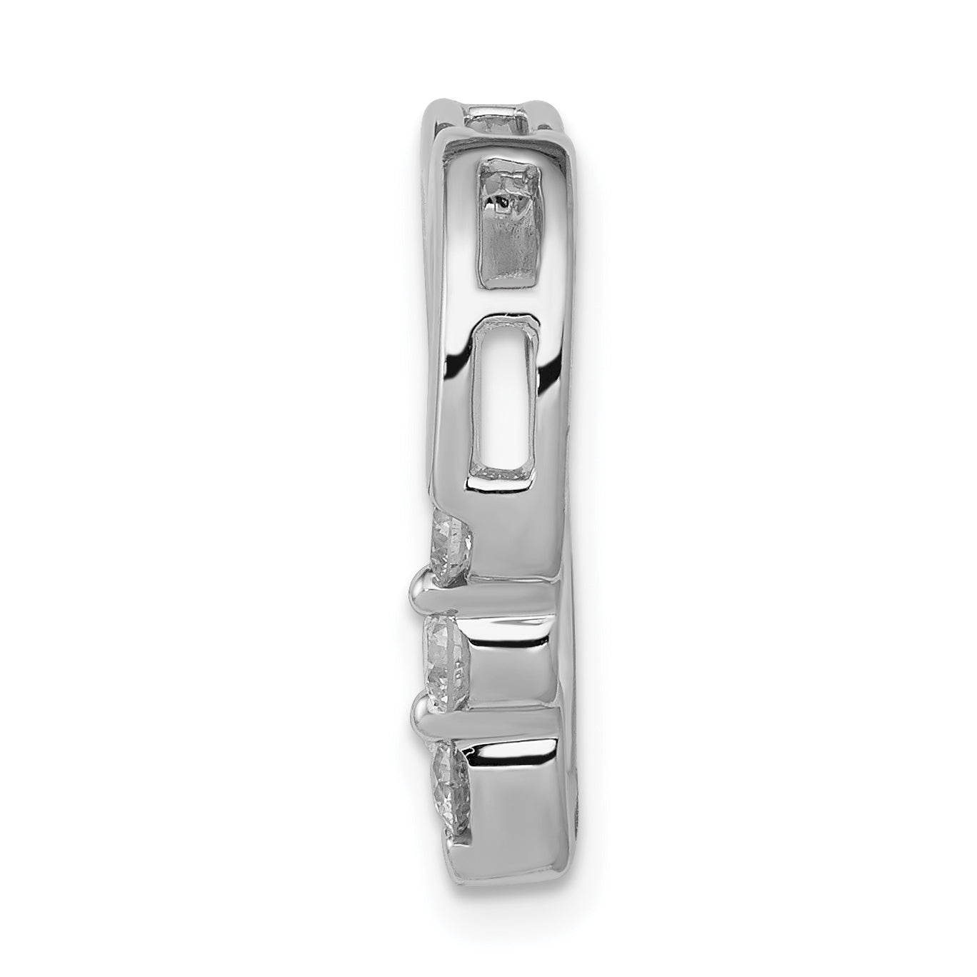 14k White Gold 1/6ct. Diamond Heart Chain Slide Secondary image