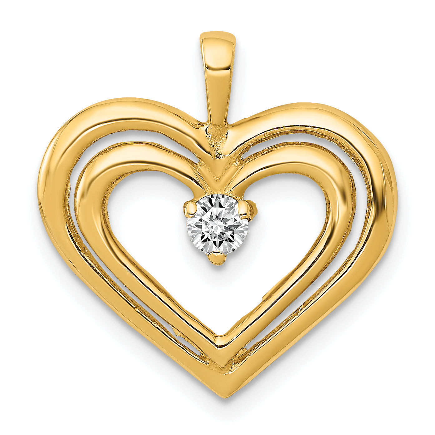 14k AA Diamond Double Heart Pendant Main image