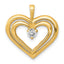 14k AA Diamond Double Heart Pendant