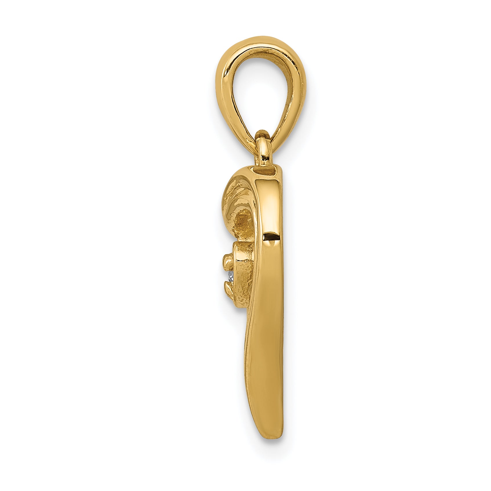 14k AA Diamond Heart Pendant