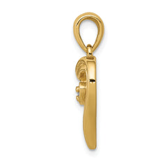 14k AA Diamond Heart Pendant