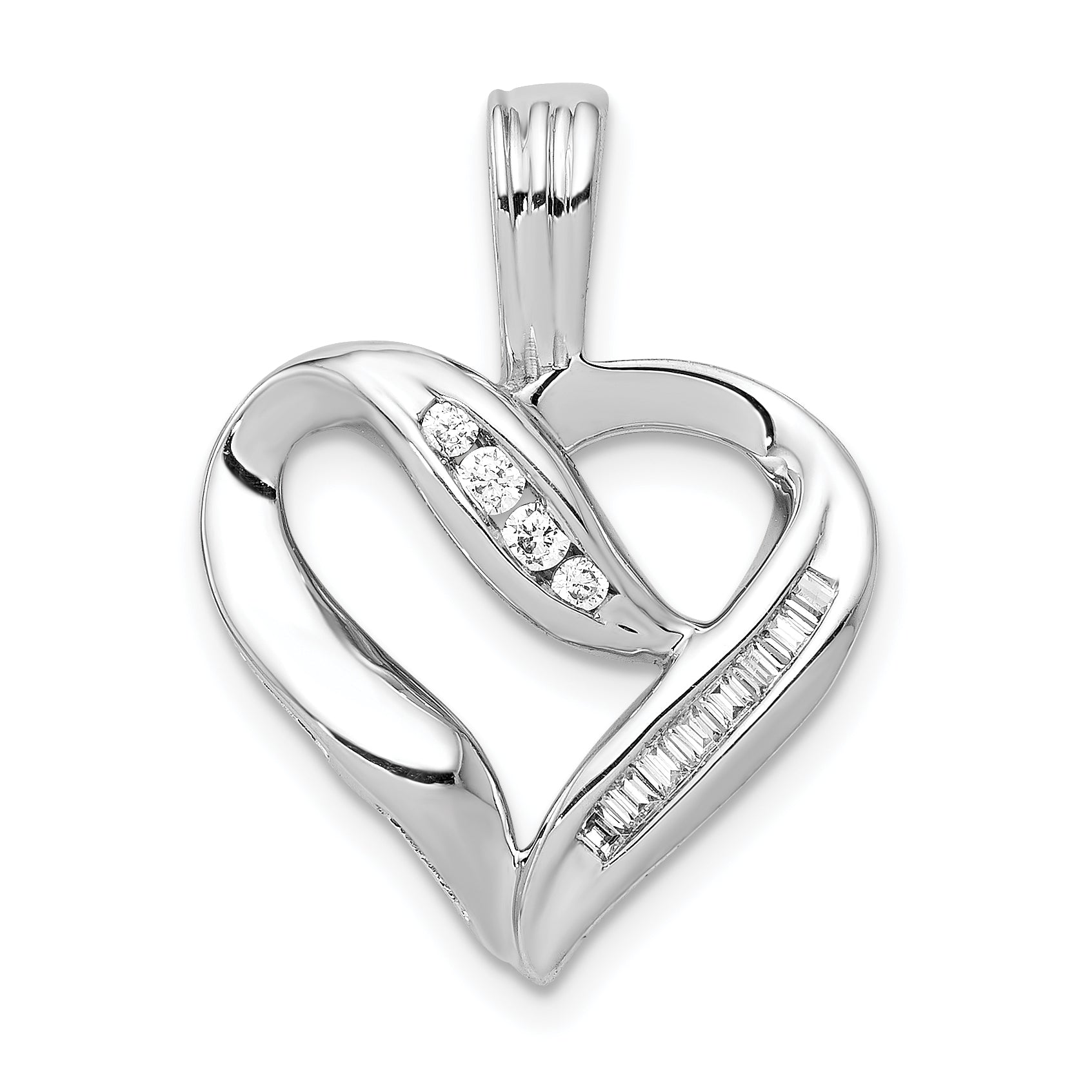 14k White Gold 1/8ct. Diamond Heart Pendant Main image