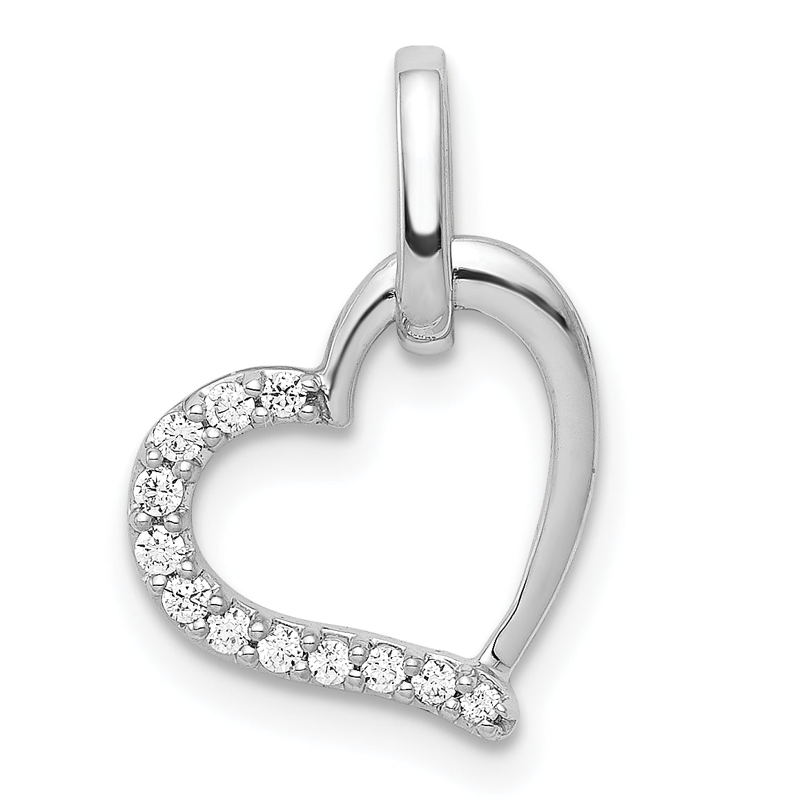 14k White Gold 1/15ct. Diamond Heart Pendant Main image
