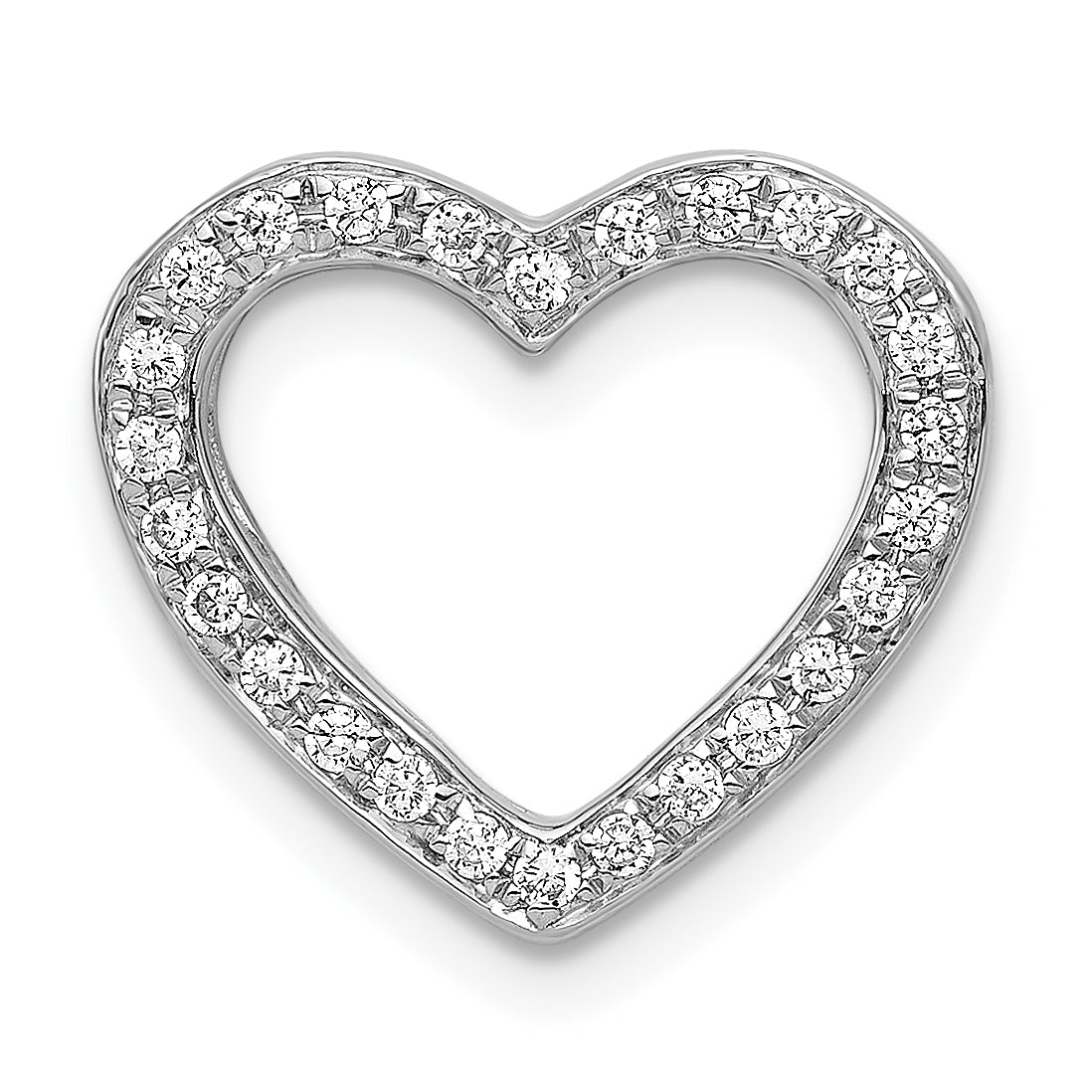 14k White Gold 1/6ct. Diamond Heart Chain Slide Main image