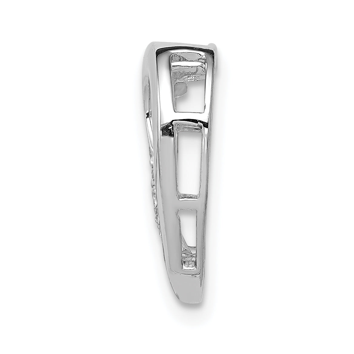 14k White Gold 1/20ct. Diamond Heart Chain Slide Secondary image