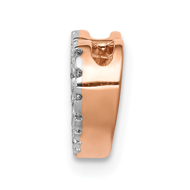 14k Rose Gold 1/15ct. Diamond Heart Chain Slide Secondary image