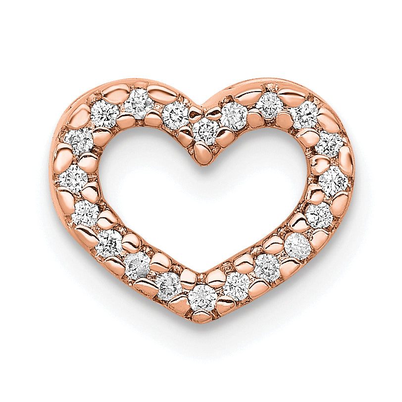 14k Rose Gold 1/15ct. Diamond Heart Chain Slide Main image