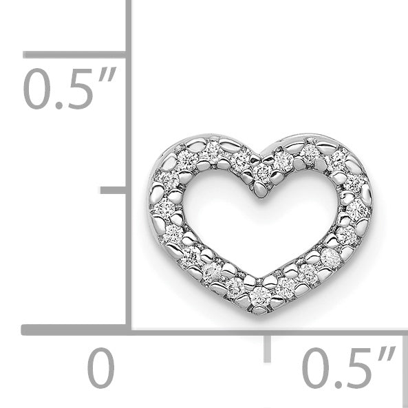 14k White Gold 1/15ct. Diamond Heart Chain Slide Secondary image