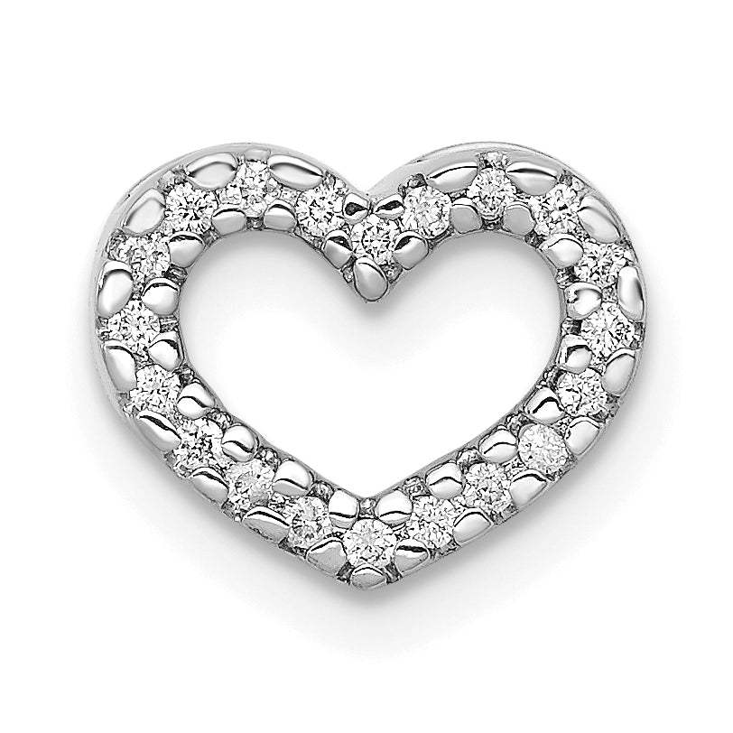 14k White Gold 1/15ct. Diamond Heart Chain Slide Main image