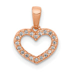 14k Rose Gold .03ct. Diamond Heart Pendant