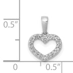 14k White Gold .03ct. Diamond Heart Pendant