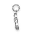 14k White Gold 1/20ct. Diamond Curved Heart Charm