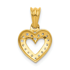 14k Diamond Heart Pendant
