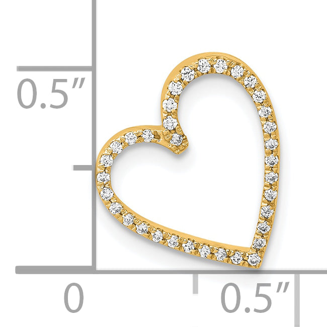 14k 1/10ct. Diamond Vintage Heart Chain Slide