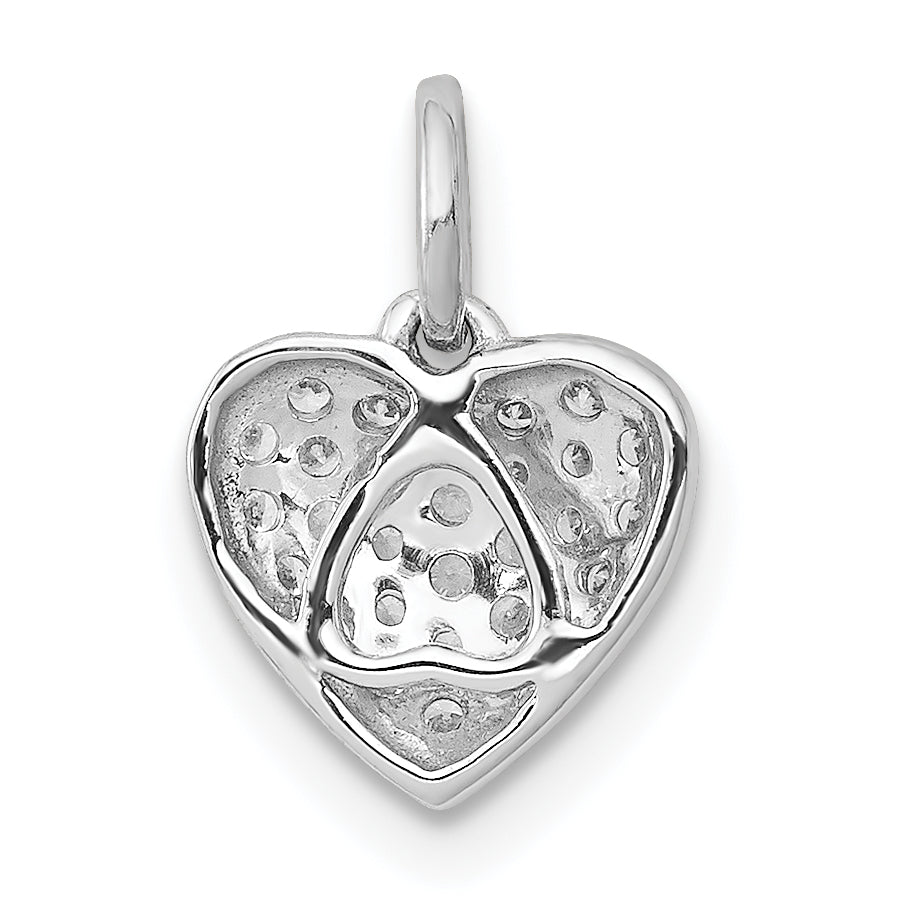 14k White Gold 1/5ct. Diamond Heart Pendant