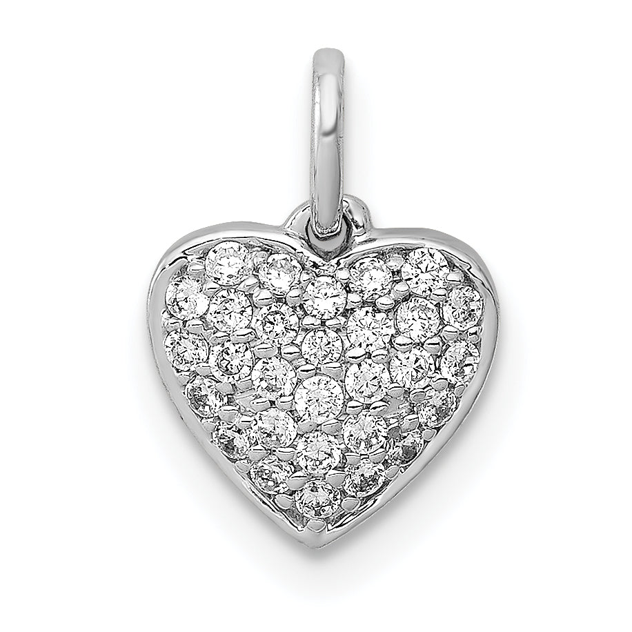 14k White Gold 1/5ct. Diamond Heart Pendant