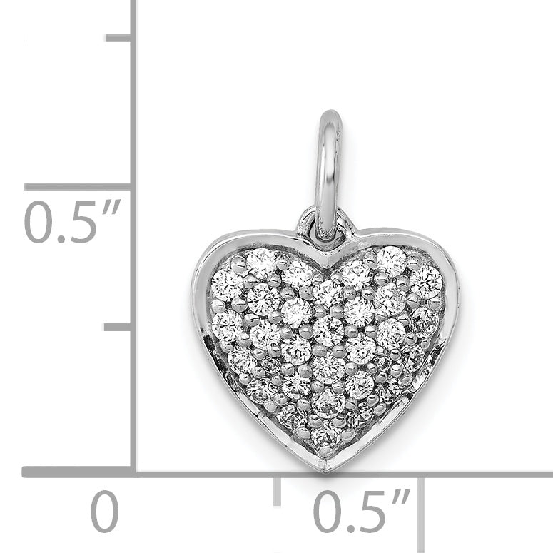14k White Gold 3/8ct. Diamond Heart Pendant