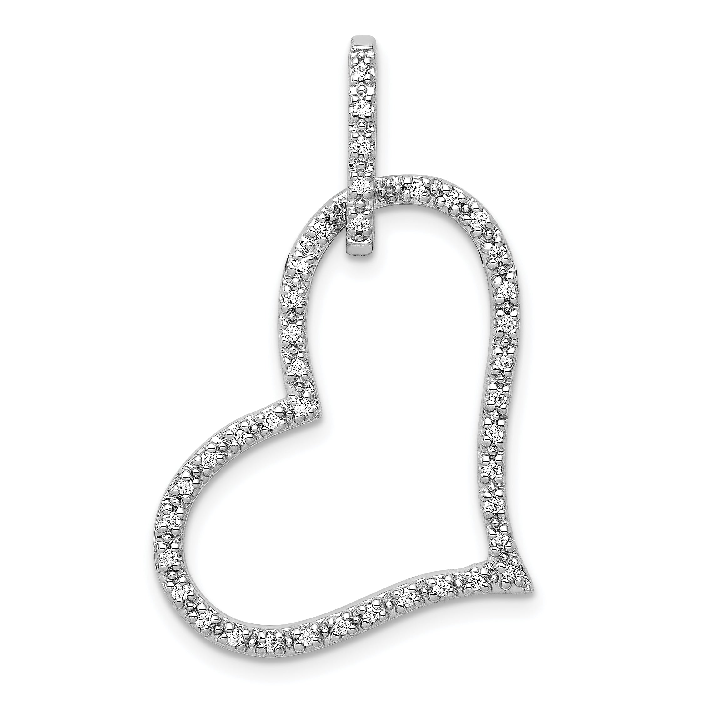 14k White Gold 1/6ct. Diamond Heart Pendant Main image