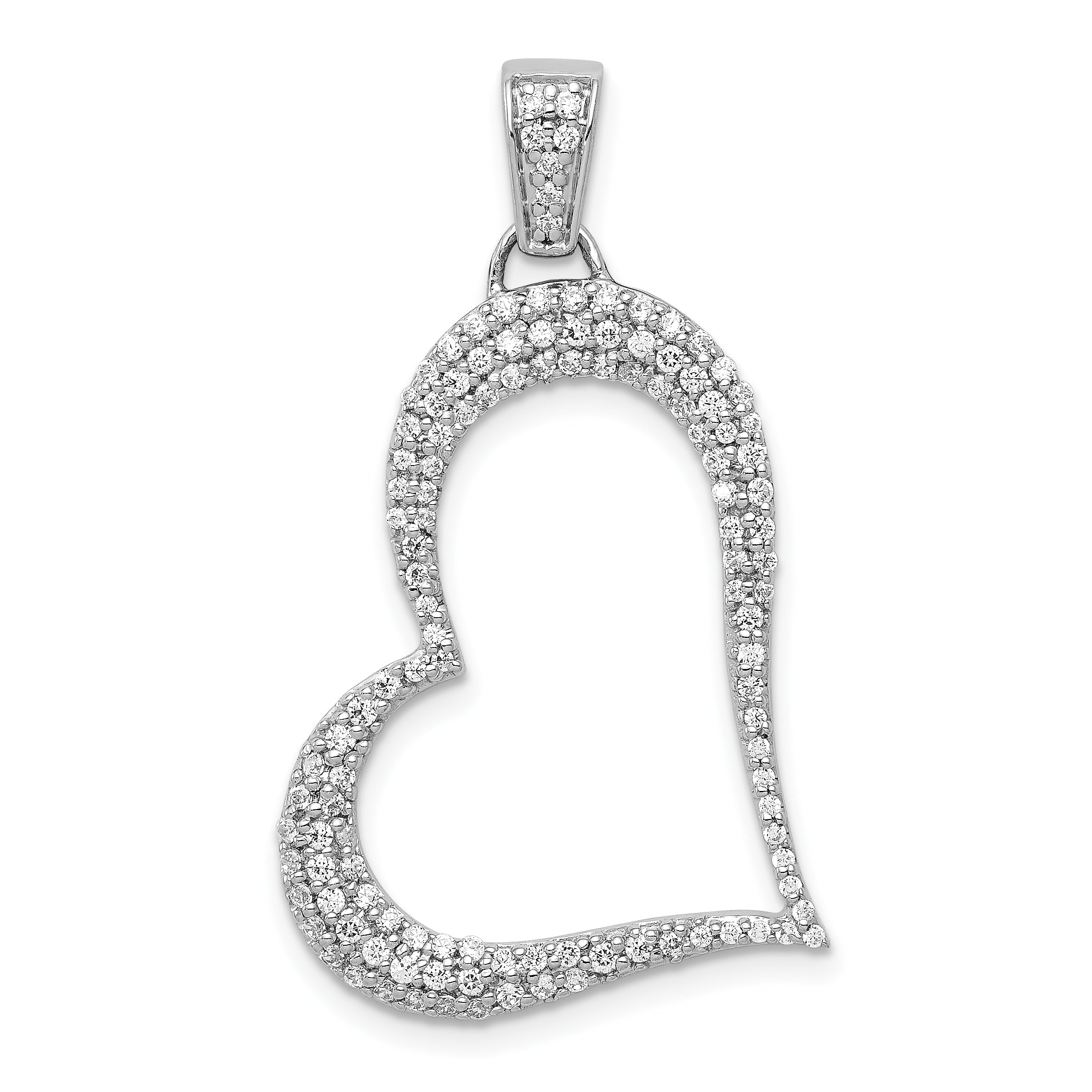 14k White Gold 1/2ct. Diamond Heart Pendant Main image