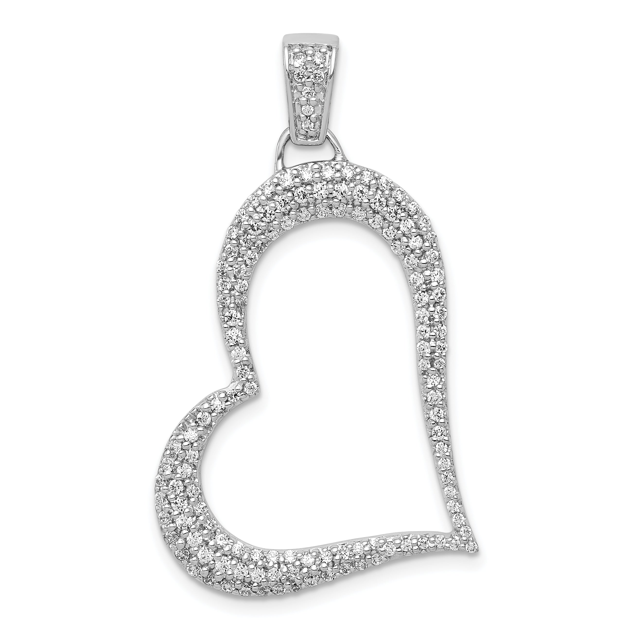 14k White Gold 5/8ct. Diamond Heart Pendant Main image