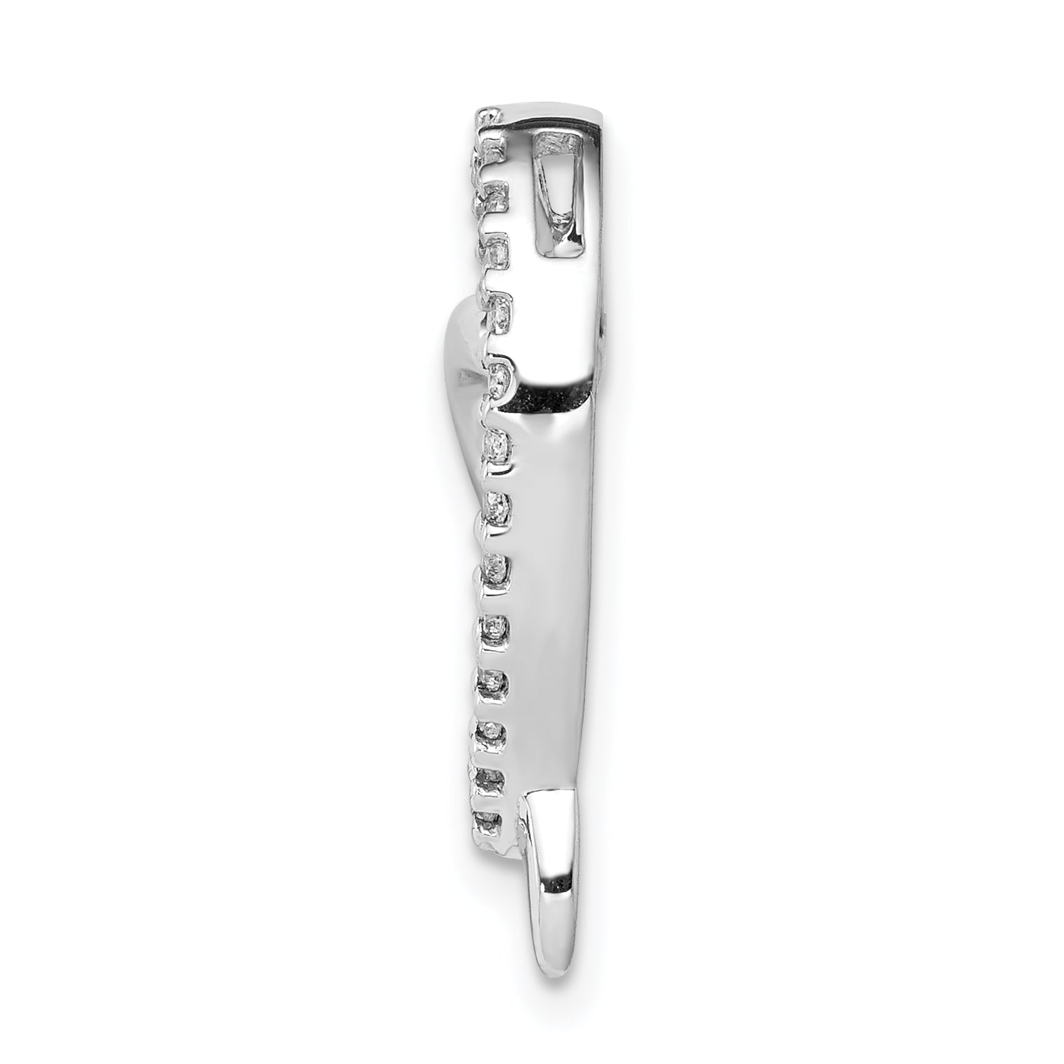 14k White Gold 1/10ct. Diamond Heart Chain Slide Secondary image