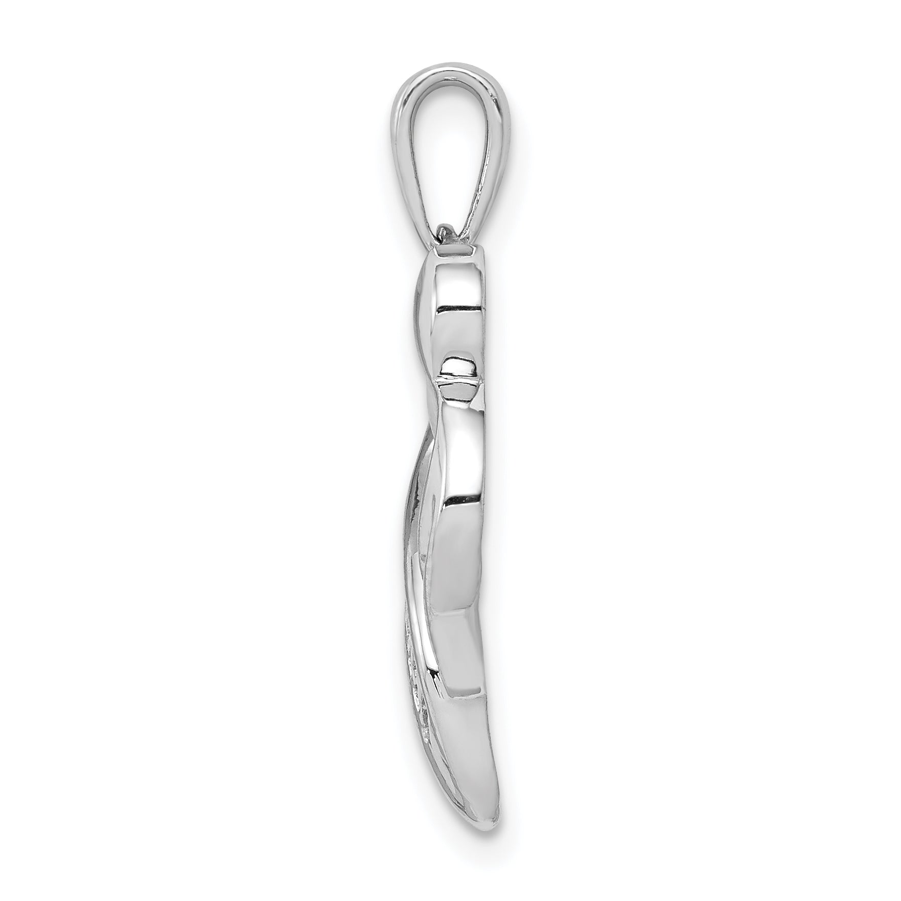 14k White Gold Diamond MOM Heart Pendant Secondary image