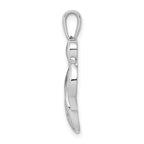 14k White Gold Diamond MOM Heart Pendant