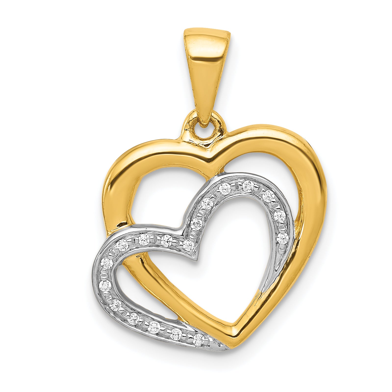 14k .05 ct. Diamond Entwined Hearts Pendant Main image