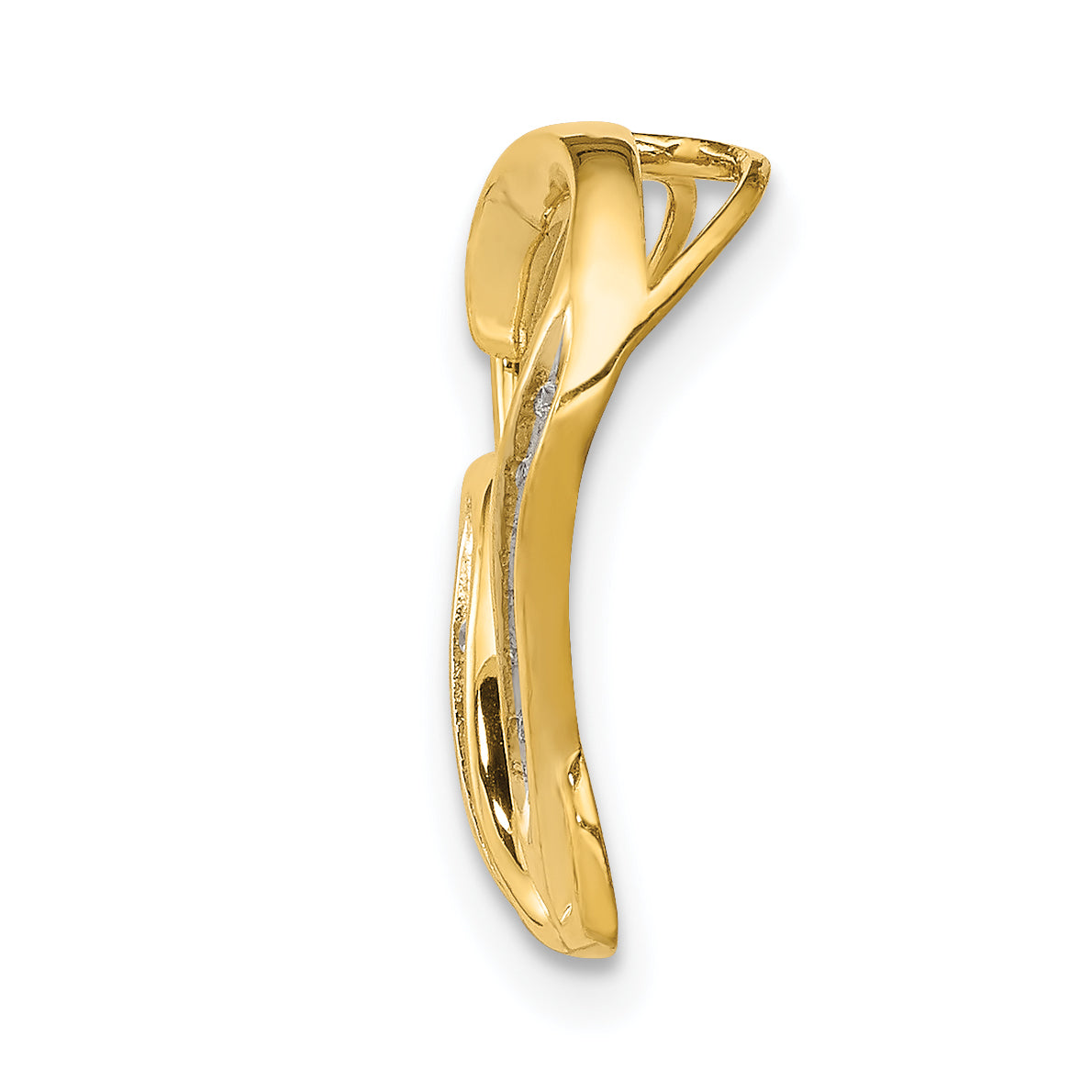 14k .03ct. Diamond Double Heart Chain Slide Secondary image