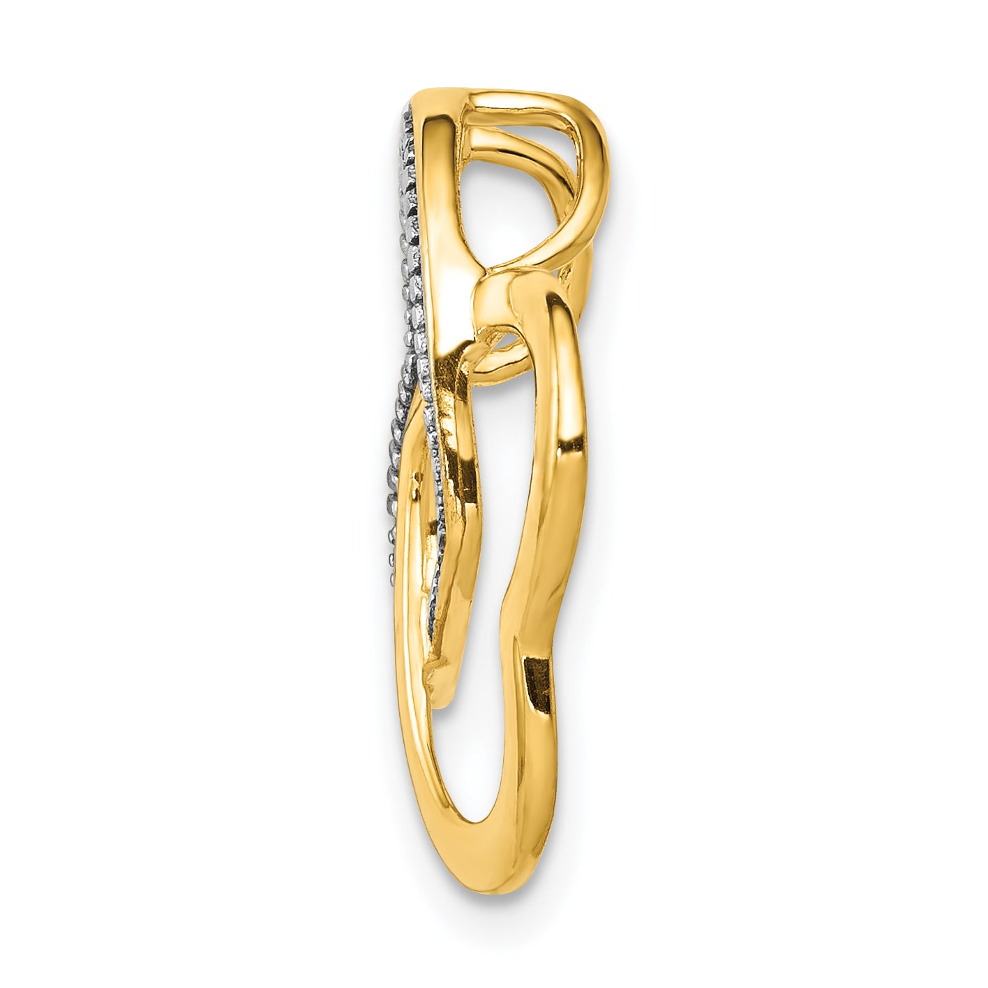 14k .01ct. Diamond Double Entwined Heart Chain Slide Secondary image