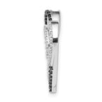 14k White Gold Black and White Diamond Entwined Heart Chain Slide