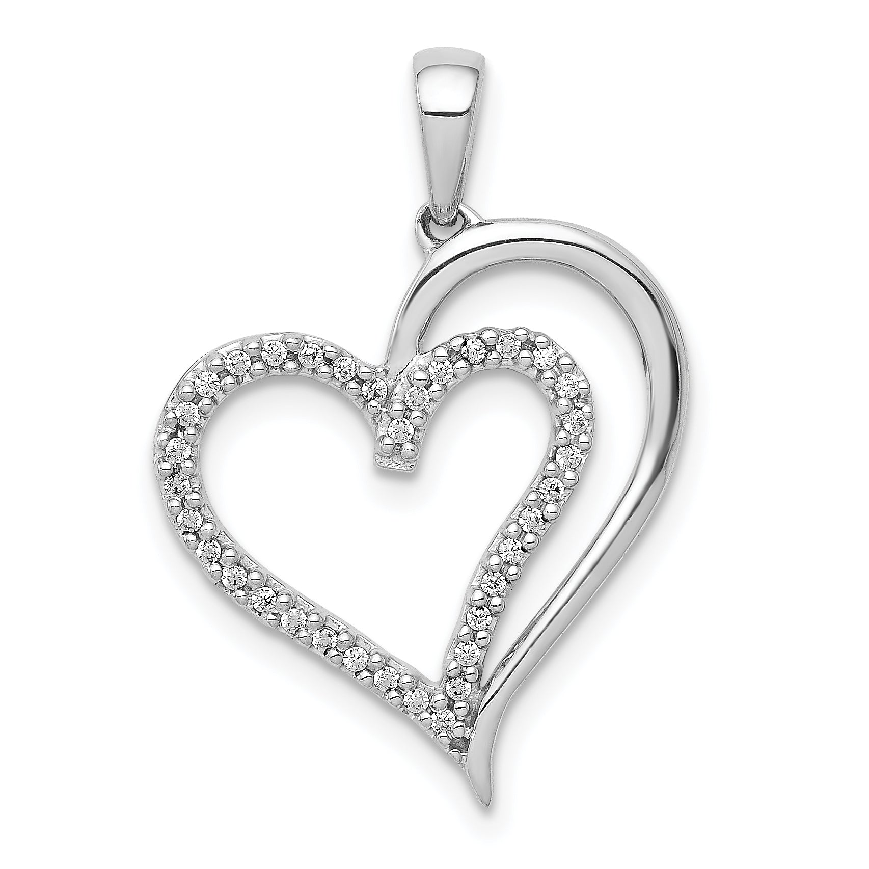 14k White Gold 1/10ct. Diamond Heart Pendant Main image