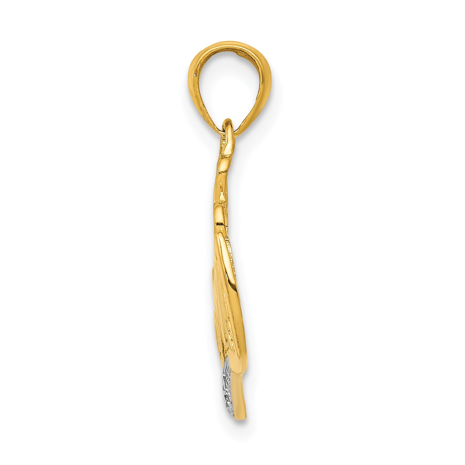 14k .02 Diamond MOMMY Double Heart pendant Secondary image